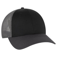 OTTO 83-473 6 Panel Low Profile Mesh Back Trucker Cap - Ch.Gry/Blk/Ch.Gry - Ch.Gry/Blk/Ch.Gry / 6 1/2’’ - 7 5/8’’