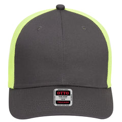 OTTO 83-473 6 Panel Low Profile Mesh Back Trucker Cap - Ch.Gry/Ch.Gry/N.Yel - Ch.Gry/Ch.Gry/N.Yel / 6 1/2’’ - 7 5/8’’