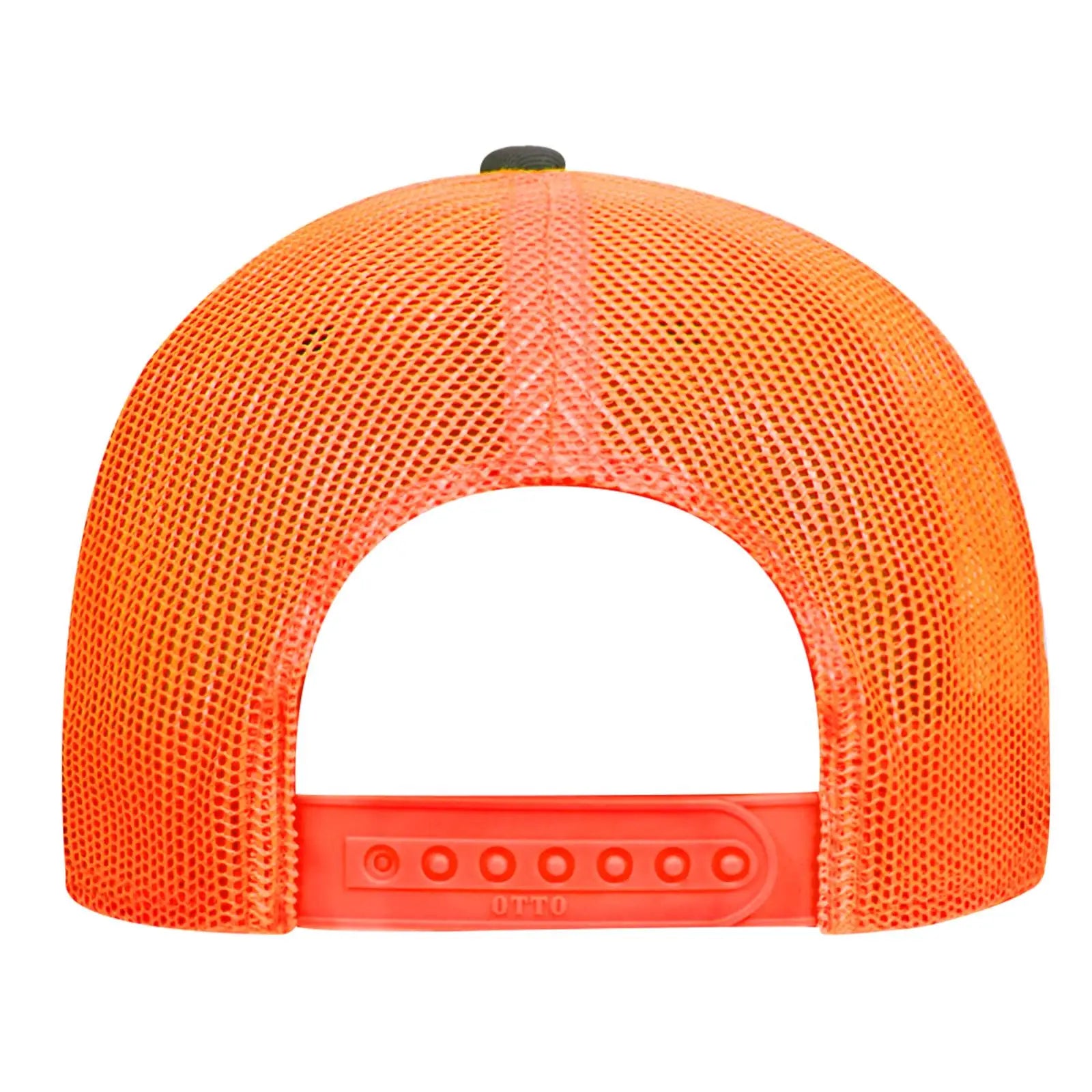 OTTO 83-473 6 Panel Low Profile Mesh Back Trucker Cap - Ch.Gry/Ch.Gry/N.Org - Ch.Gry/Ch.Gry/N.Org / 6 1/2’’ - 7 5/8’’