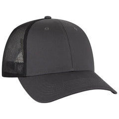 OTTO 83-473 6 Panel Low Profile Mesh Back Trucker Cap - Ch.Gry/Ch.Gry/Blk - Ch.Gry/Ch.Gry/Blk / 6 1/2’’ - 7 5/8’’