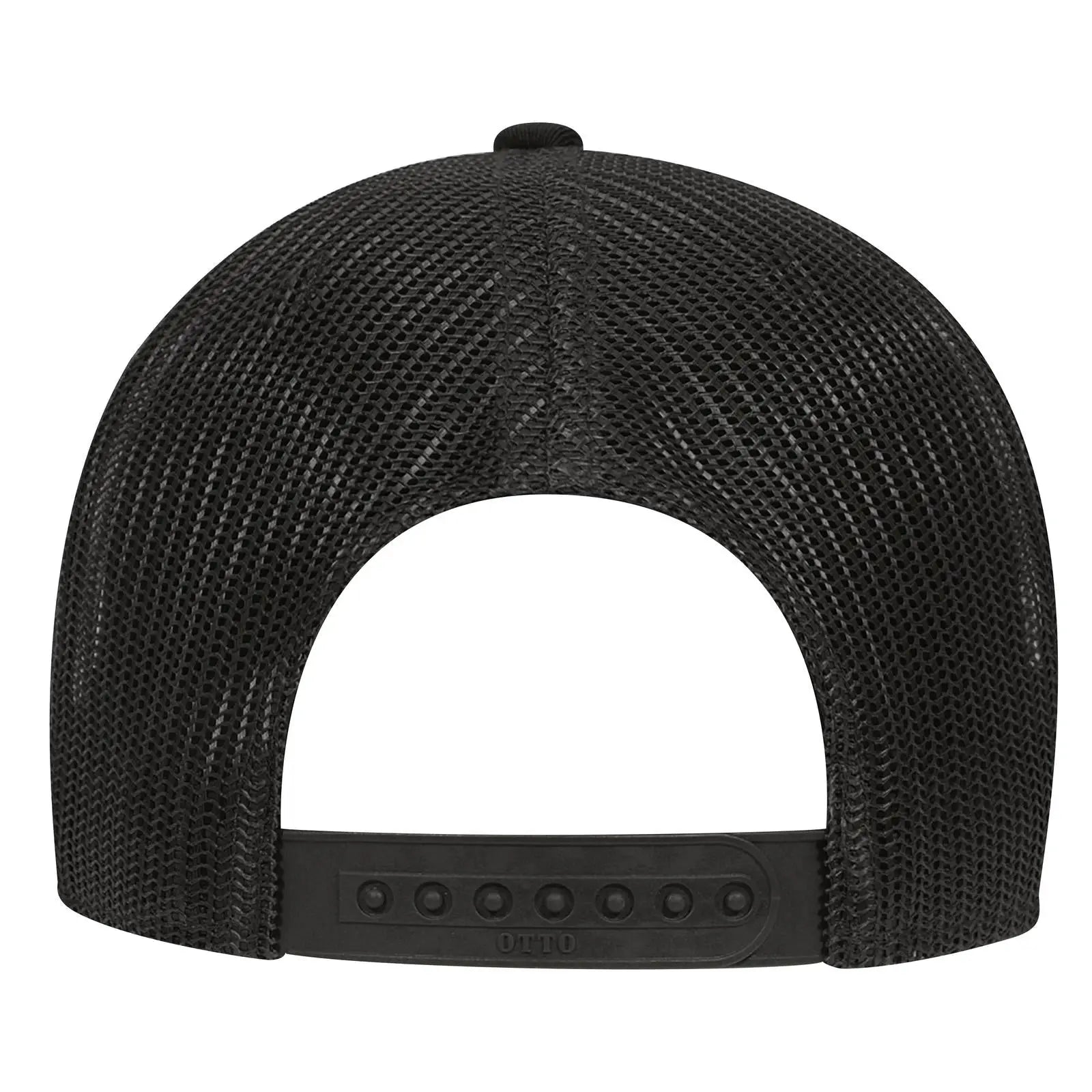 OTTO 83-473 6 Panel Low Profile Mesh Back Trucker Cap - Black