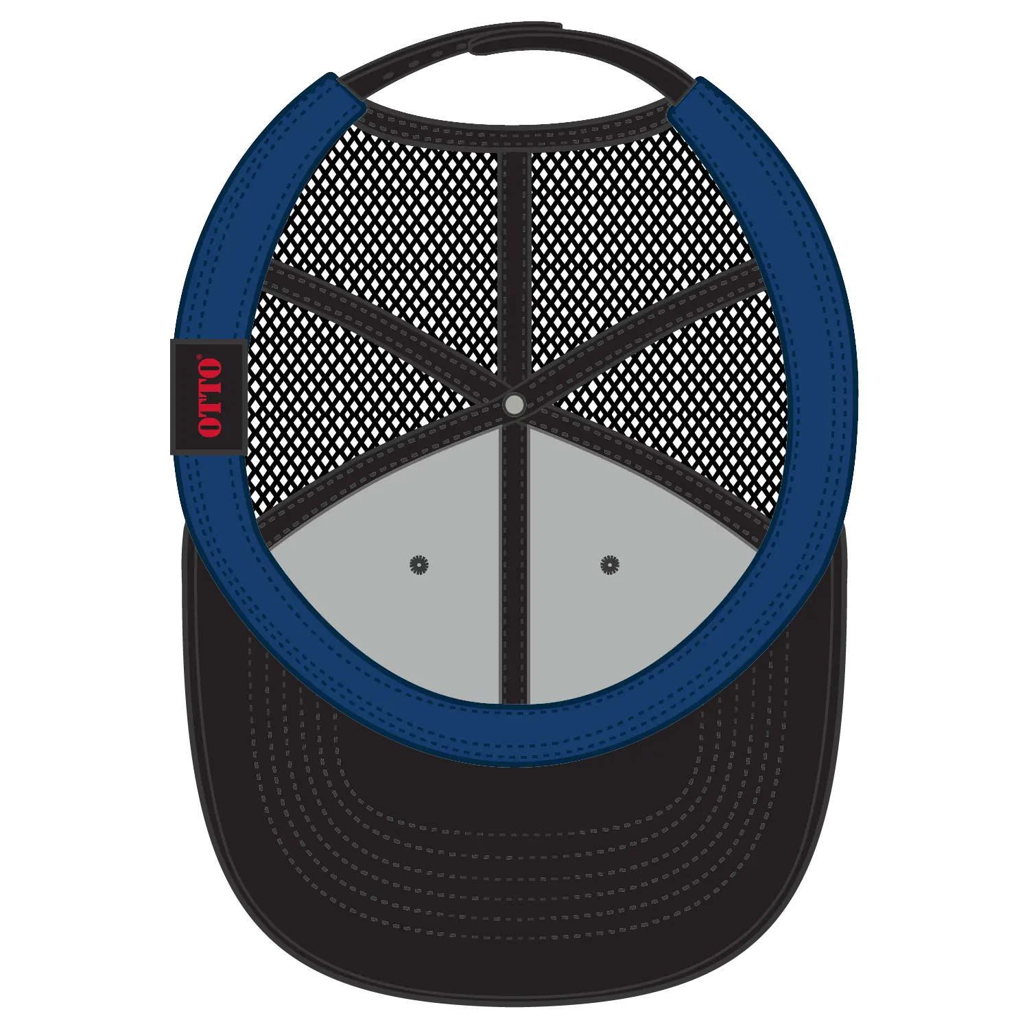 OTTO 83-473 6 Panel Low Profile Mesh Back Trucker Cap - Black