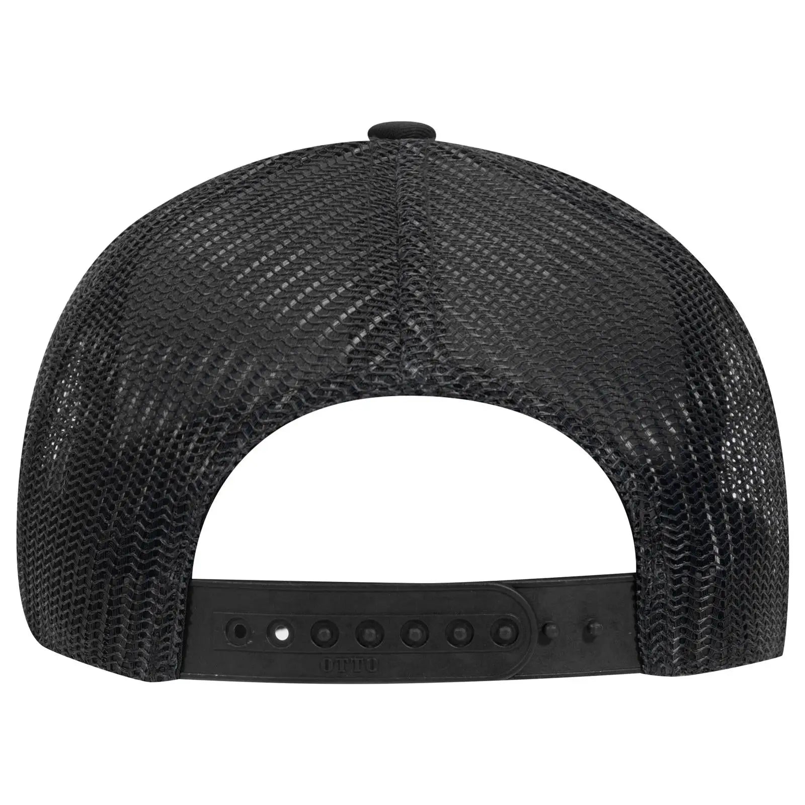OTTO 83-473 6 Panel Low Profile Mesh Back Trucker Cap - Black