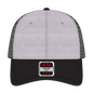 OTTO 83-473 6 Panel Low Profile Mesh Back Trucker Cap - Black/Heather Gray/Black - Black/Heather Gray/Black / 6 1/2’’
