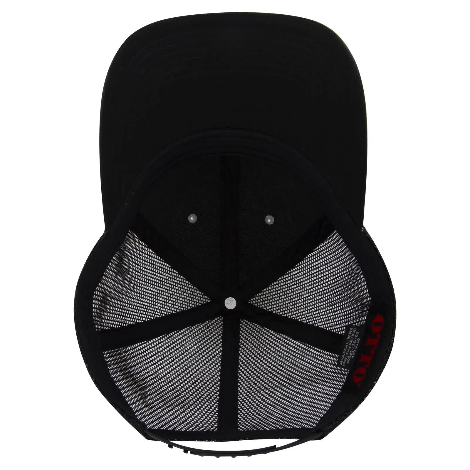 OTTO 83-473 6 Panel Low Profile Mesh Back Trucker Cap - Black/Heather Gray/Black - Black/Heather Gray/Black / 6 1/2’’