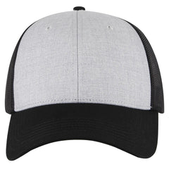 OTTO 83-473 6 Panel Low Profile Mesh Back Trucker Cap - Black/Heather Gray/Black - Black/Heather Gray/Black / 6 1/2’’