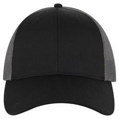 OTTO 83-473 6 Panel Low Profile Mesh Back Trucker Cap - Blk/Blk/Ch.Gry - Blk/Blk/Ch.Gry / 6 1/2’’ - 7 5/8’’