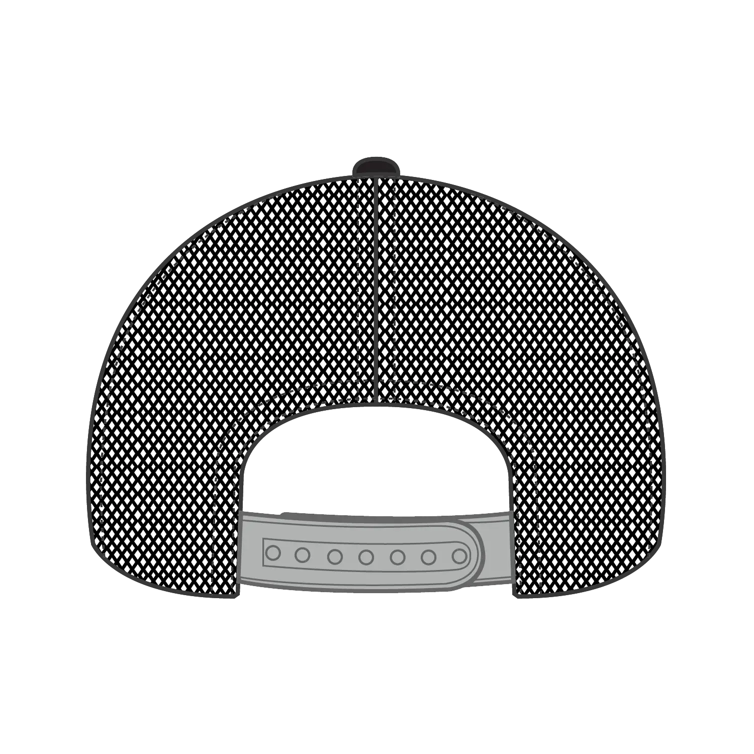 OTTO 83-473 6 Panel Low Profile Mesh Back Trucker Cap - Blk/Blk/Gry - Blk/Blk/Gry / 6 1/2’’ - 7 5/8’’