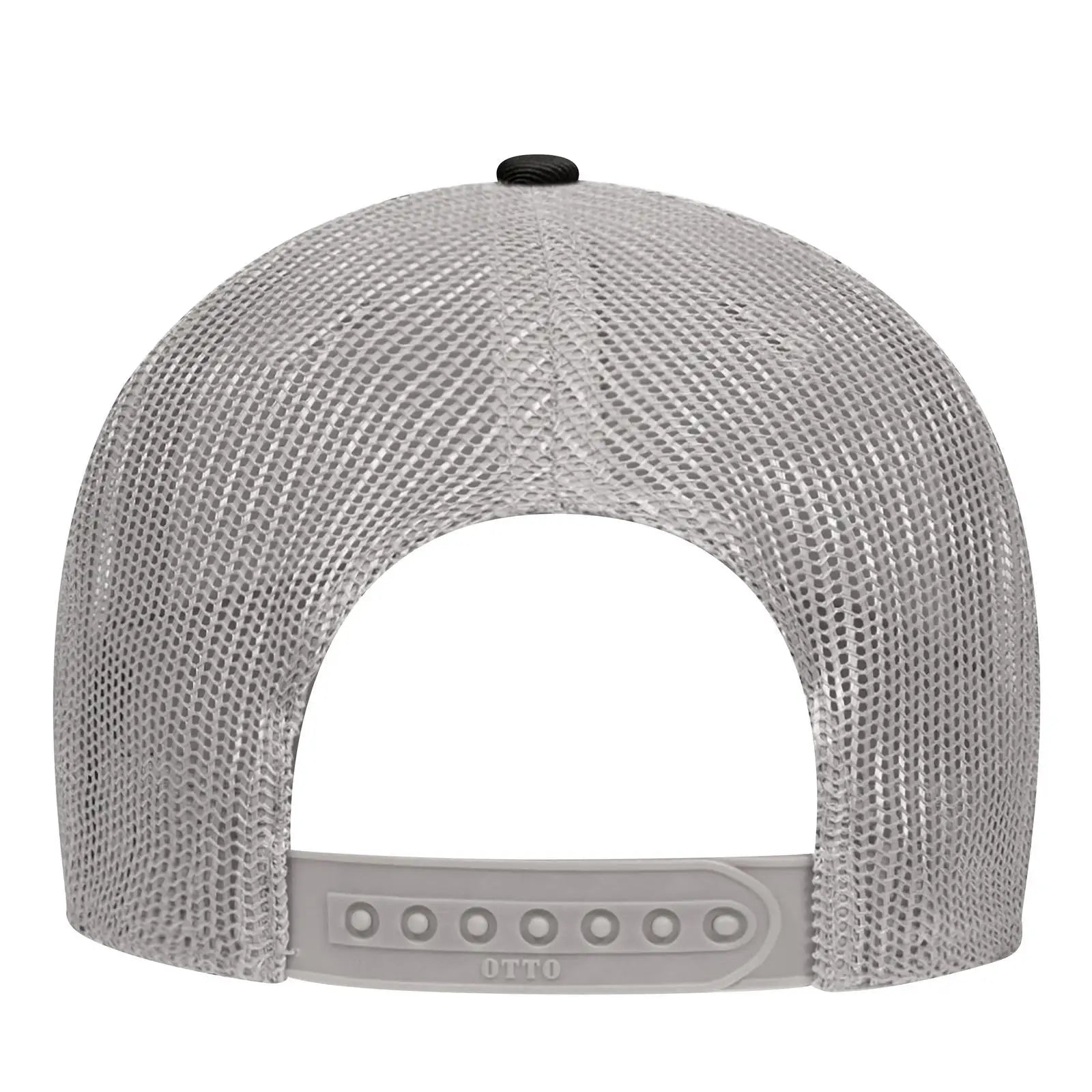 OTTO 83-473 6 Panel Low Profile Mesh Back Trucker Cap - Blk/Blk/Gry - Blk/Blk/Gry / 6 1/2’’ - 7 5/8’’