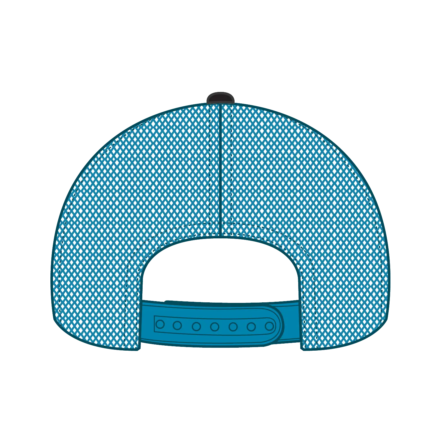 OTTO 83-473 6 Panel Low Profile Mesh Back Trucker Cap - Blk/Blk/N.Blue - Blk/Blk/N.Blue / 6 1/2’’ - 7 5/8’’