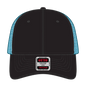 OTTO 83-473 6 Panel Low Profile Mesh Back Trucker Cap - Blk/Blk/N.Blue - Blk/Blk/N.Blue / 6 1/2’’ - 7 5/8’’