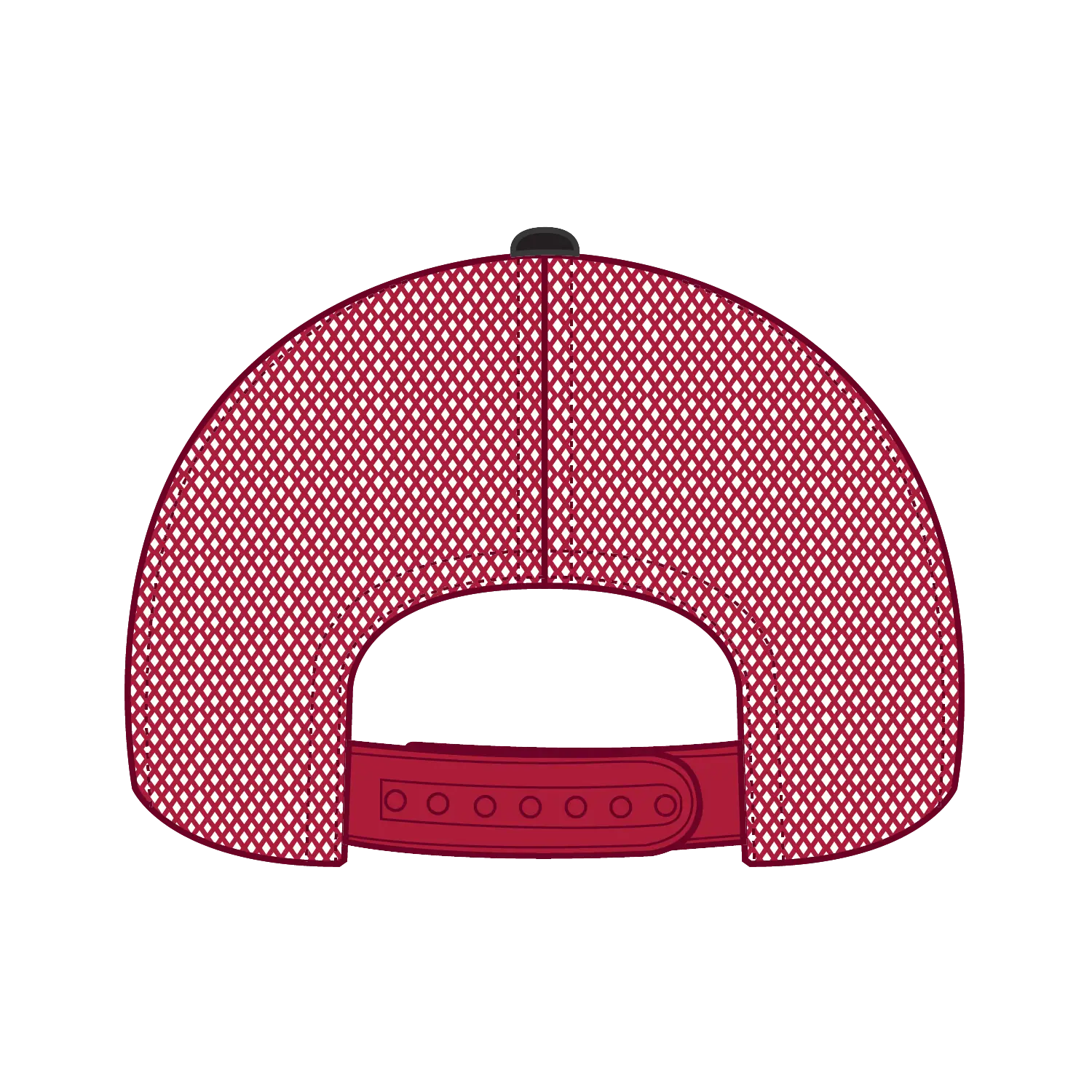 OTTO 83-473 6 Panel Low Profile Mesh Back Trucker Cap - Blk/Blk/Red - Blk/Blk/Red / 6 1/2’’ - 7 5/8’’