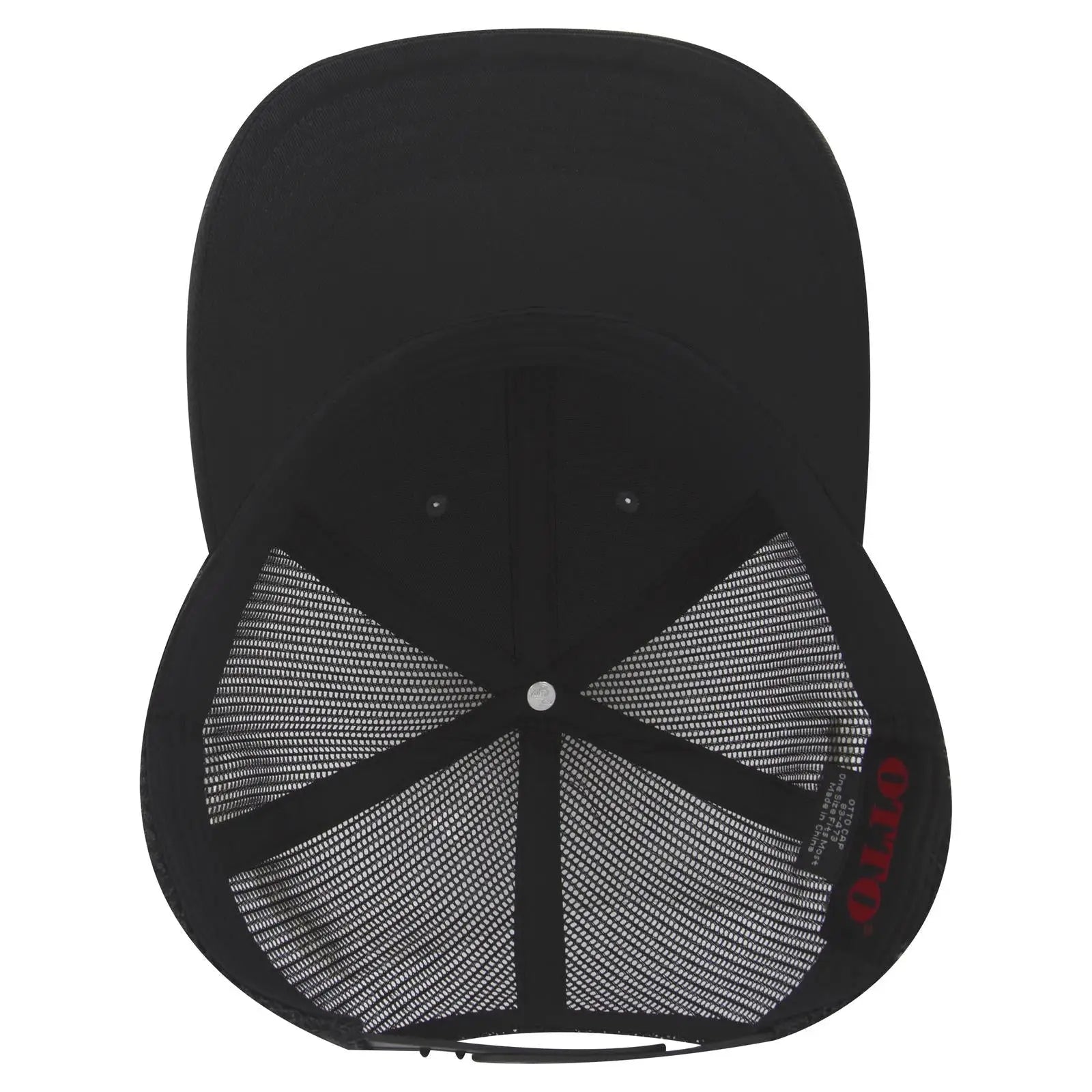 OTTO 83-473 6 Panel Low Profile Mesh Back Trucker Cap - Blk/Ch.Gry/Blk - Blk/Ch.Gry/Blk / 6 1/2’’ - 7 5/8’’