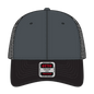 OTTO 83-473 6 Panel Low Profile Mesh Back Trucker Cap - Blk/Ch.Gry/Blk - Blk/Ch.Gry/Blk / 6 1/2’’ - 7 5/8’’
