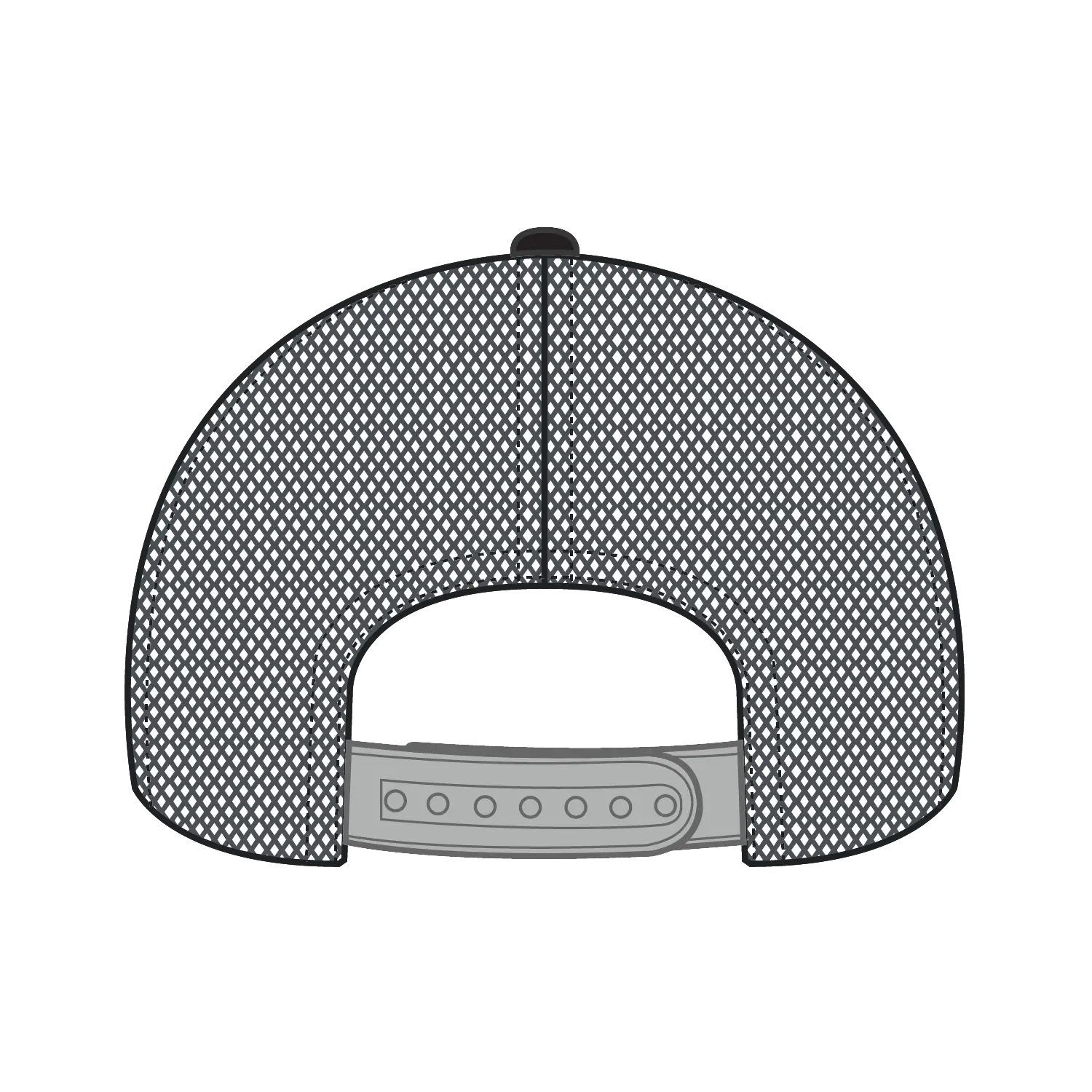 OTTO 83-473 6 Panel Low Profile Mesh Back Trucker Cap - Blk/Gry - Blk/Gry / 6 1/2’’ - 7 5/8’’