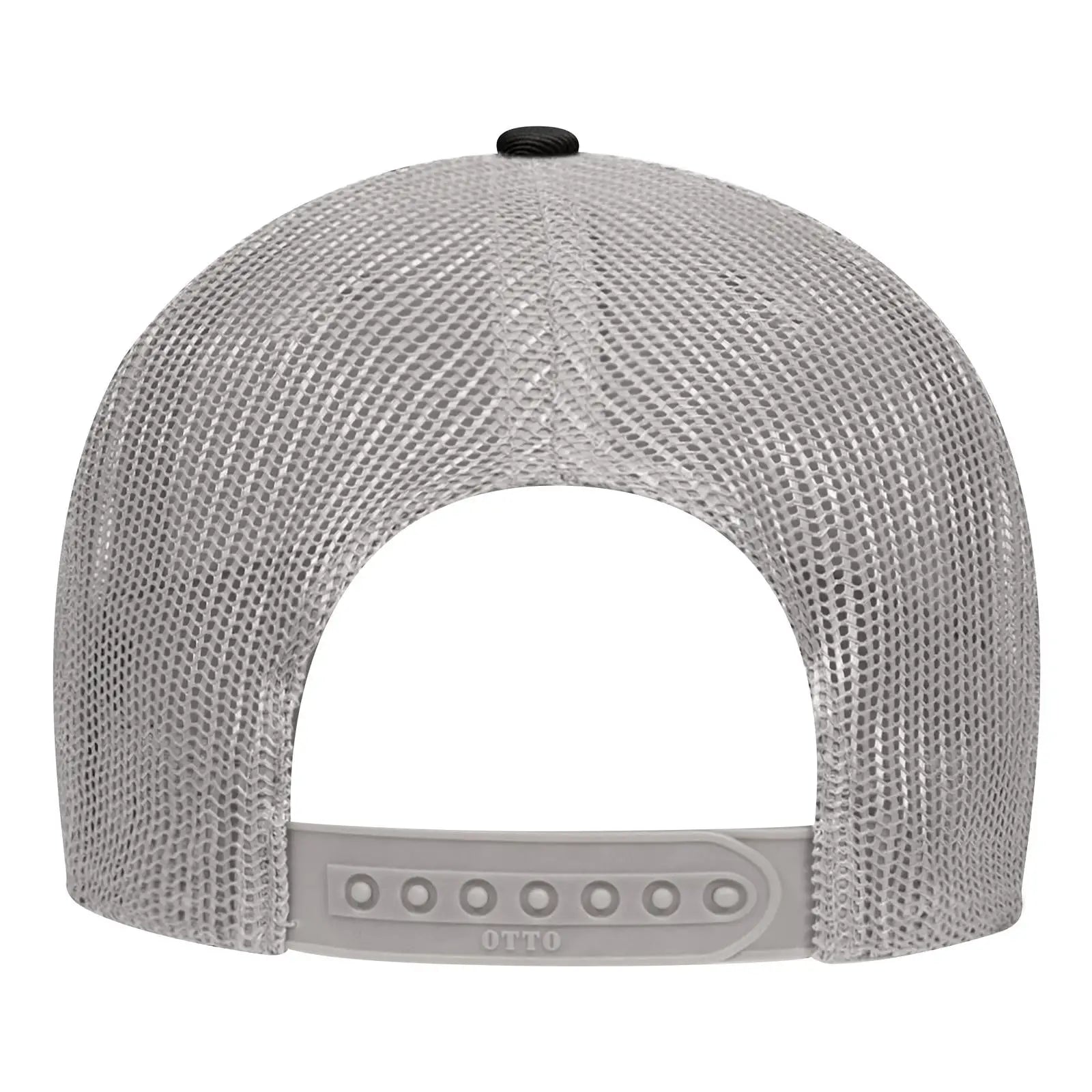 OTTO 83-473 6 Panel Low Profile Mesh Back Trucker Cap - Blk/Gry - Blk/Gry / 6 1/2’’ - 7 5/8’’