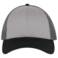 OTTO 83-473 6 Panel Low Profile Mesh Back Trucker Cap - Blk/Gry/Ch.Gry - Blk/Gry/Ch.Gry / 6 1/2’’ - 7 5/8’’