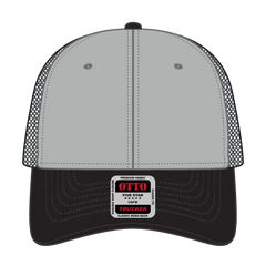 OTTO 83-473 6 Panel Low Profile Mesh Back Trucker Cap - Blk/Gry/Ch.Gry - Blk/Gry/Ch.Gry / 6 1/2’’ - 7 5/8’’