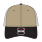 OTTO 83-473 6 Panel Low Profile Mesh Back Trucker Cap - Blk/Kha - Blk/Kha / 6 1/2’’ - 7 5/8’’
