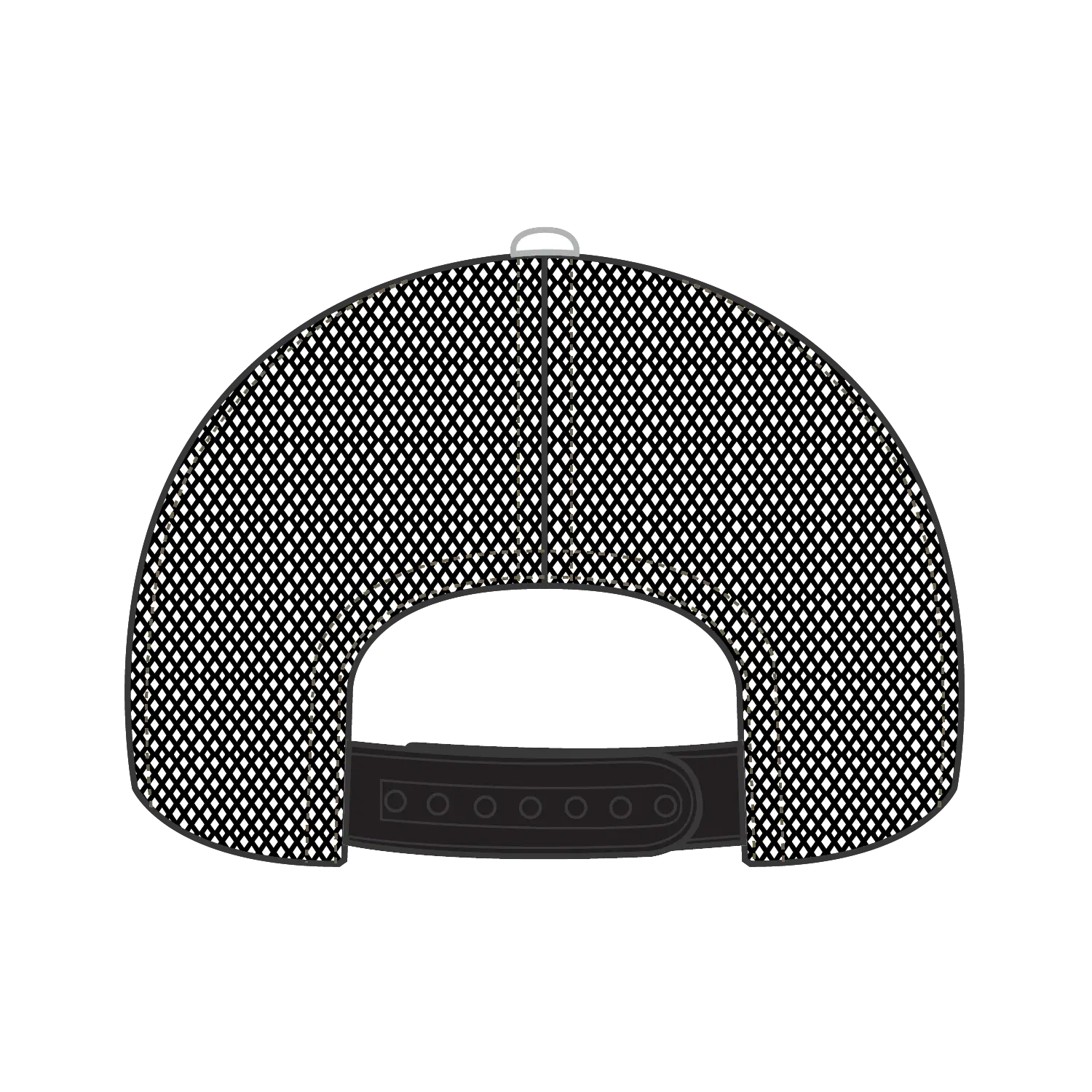 OTTO 83-473 6 Panel Low Profile Mesh Back Trucker Cap - Blk/Wht/Blk