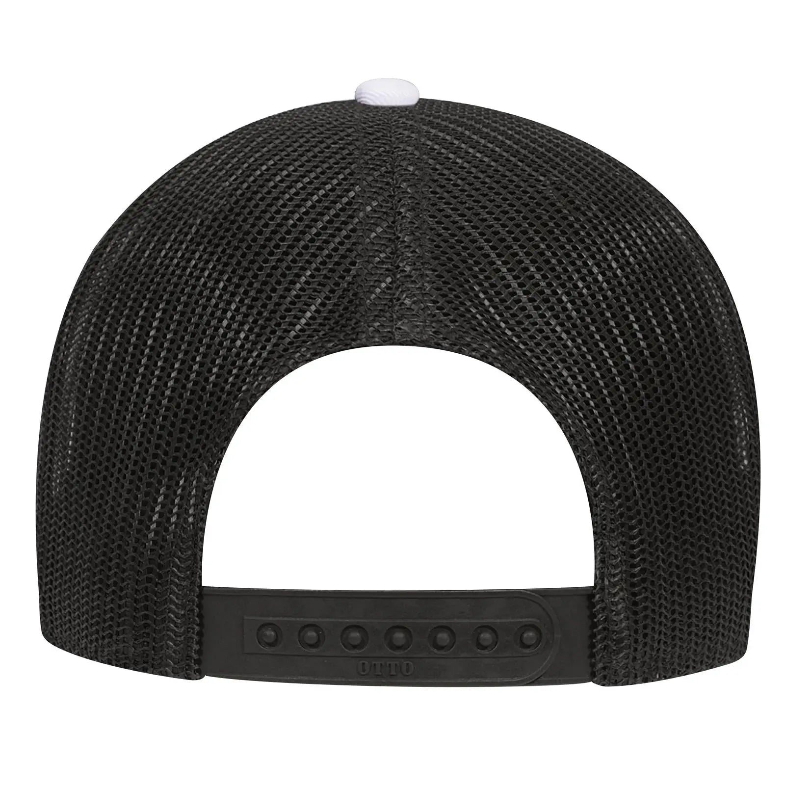 OTTO 83-473 6 Panel Low Profile Mesh Back Trucker Cap - Blk/Wht/Blk
