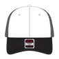 OTTO 83-473 6 Panel Low Profile Mesh Back Trucker Cap - Blk/Wht/Blk - Blk/Wht/Blk / 6 1/2’’ - 7 5/8’’