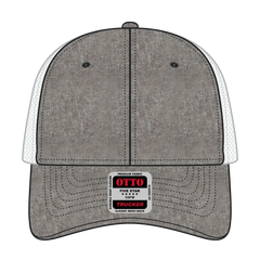 OTTO 83-473 6 Panel Low Profile Mesh Back Trucker Cap - Ch.Gry/Wht - Ch.Gry/Wht / 6 1/2’’ - 7 5/8’’
