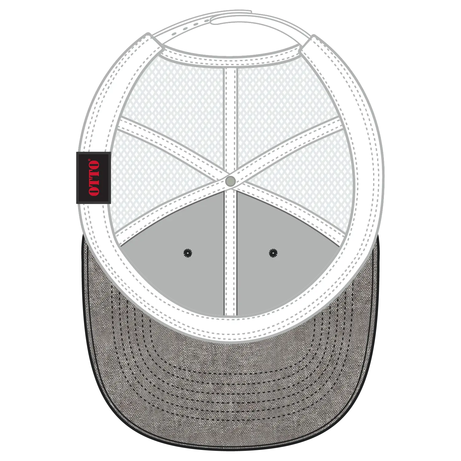 OTTO 83-473 6 Panel Low Profile Mesh Back Trucker Cap - Ch.Gry/Wht - Ch.Gry/Wht / 6 1/2’’ - 7 5/8’’
