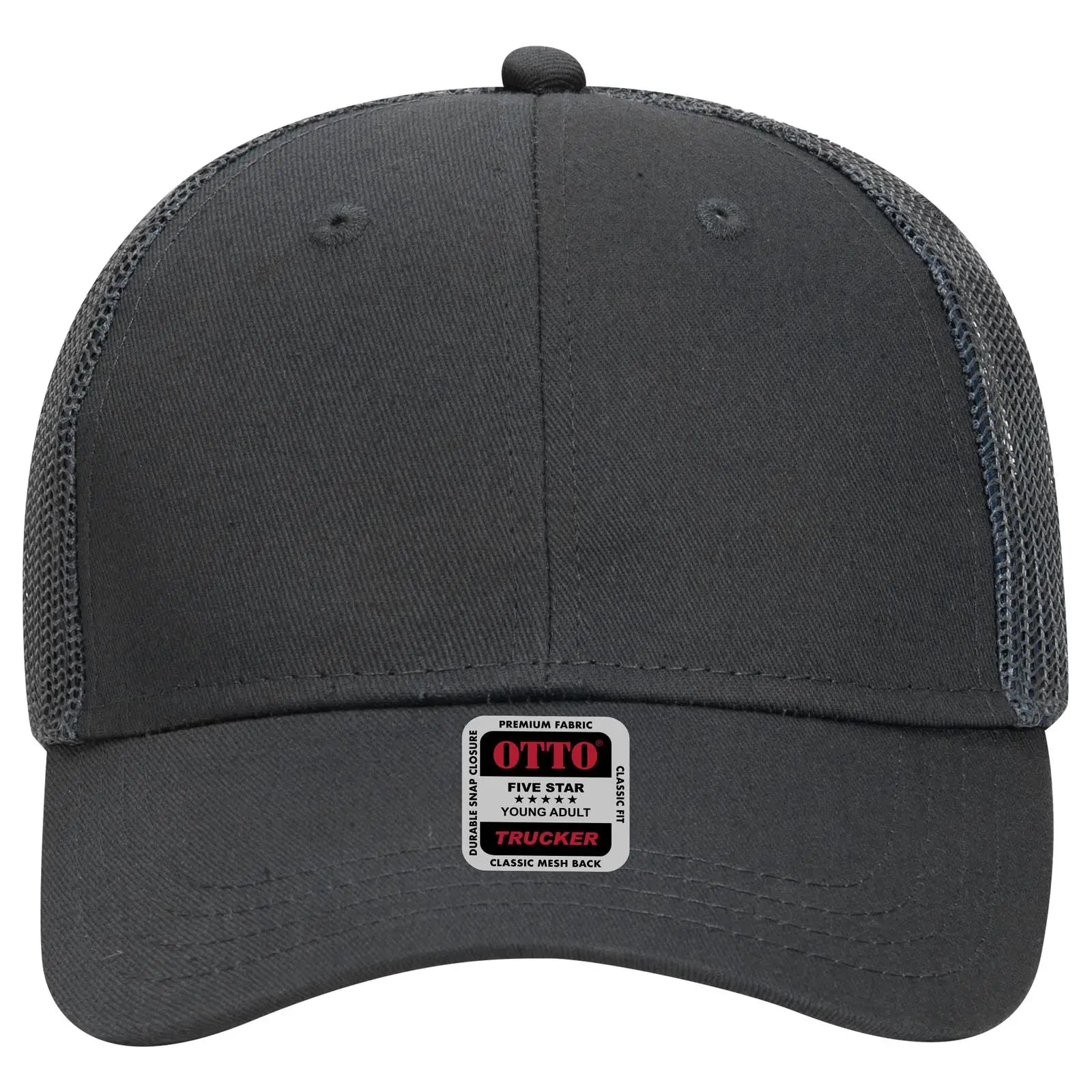 OTTO 83-473 6 Panel Low Profile Mesh Back Trucker Cap - Char. Gray