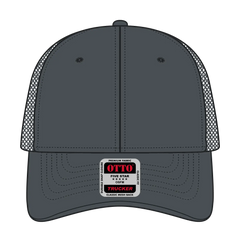 OTTO 83-473 6 Panel Low Profile Mesh Back Trucker Cap - Char. Gray - Char. Gray / 6 1/2’’ - 7 5/8’’