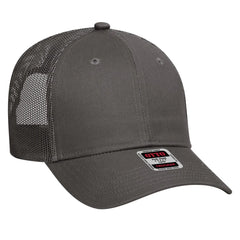 OTTO 83-473 6 Panel Low Profile Mesh Back Trucker Cap - Char. Gray