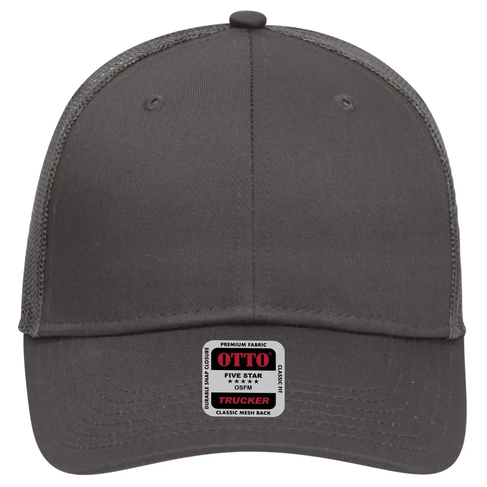 OTTO 83-473 6 Panel Low Profile Mesh Back Trucker Cap - Char. Gray