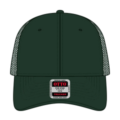 OTTO 83-473 6 Panel Low Profile Mesh Back Trucker Cap - Dk. Green - Dk. Green / 6 1/2’’ - 7 5/8’’
