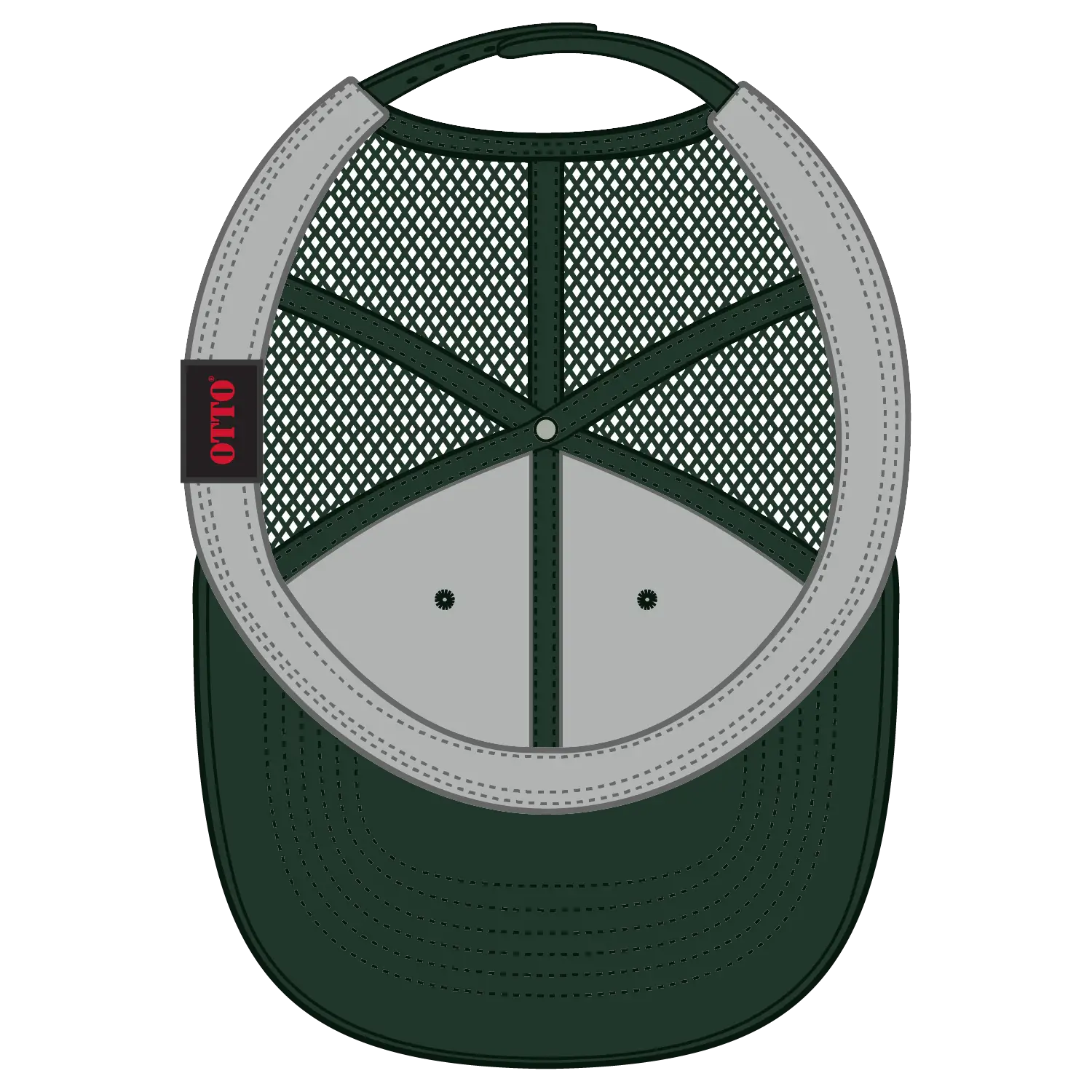 OTTO 83-473 6 Panel Low Profile Mesh Back Trucker Cap - Dk. Green - Dk. Green / 6 1/2’’ - 7 5/8’’