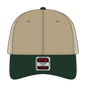 OTTO 83-473 6 Panel Low Profile Mesh Back Trucker Cap - Dk.Grn/Kha - Dk.Grn/Kha / 6 1/2’’ - 7 5/8’’