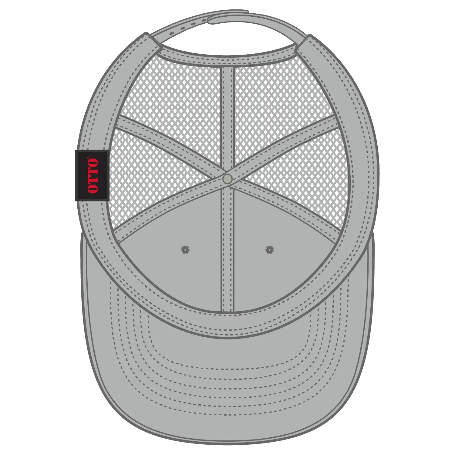 OTTO 83-473 6 Panel Low Profile Mesh Back Trucker Cap - Gray - Gray / 6 1/2’’ - 7 5/8’’