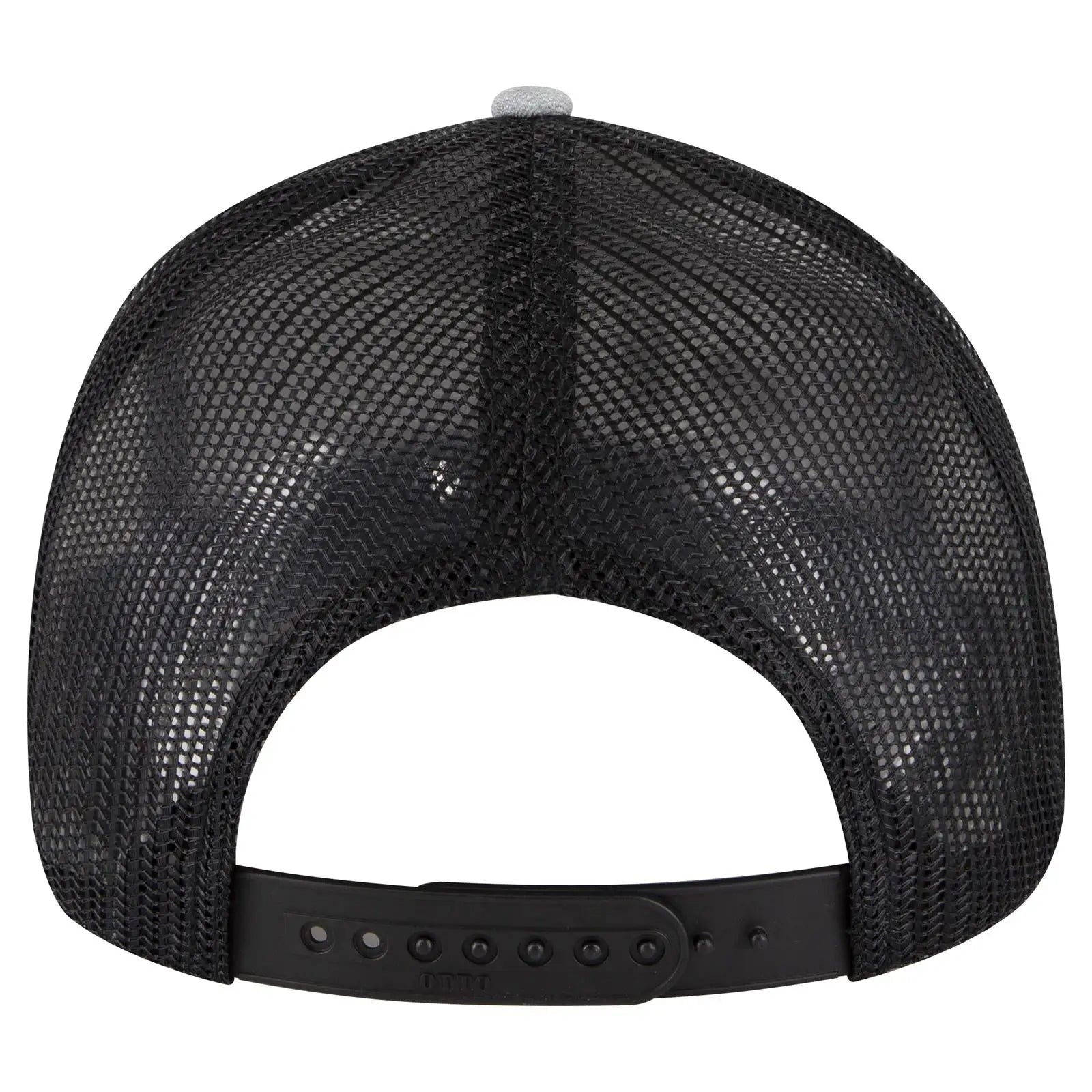 OTTO 83-473 6 Panel Low Profile Mesh Back Trucker Cap - H. Gry/H. Gry/Blk - H. Gry/H. Gry/Blk / 6 1/2’’ - 7 5/8’’