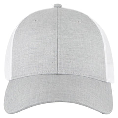 OTTO 83-473 6 Panel Low Profile Mesh Back Trucker Cap - H. Gry/H. Gry/Wht - H. Gry/H. Gry/Wht / 6 1/2’’ - 7 5/8’’