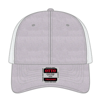 OTTO 83-473 6 Panel Low Profile Mesh Back Trucker Cap - H. Gry/H. Gry/Wht - H. Gry/H. Gry/Wht / 6 1/2’’ - 7 5/8’’