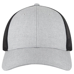 OTTO 83-473 6 Panel Low Profile Mesh Back Trucker Cap - H. Gry/H. Gry/Blk - H. Gry/H. Gry/Blk / 6 1/2’’ - 7 5/8’’