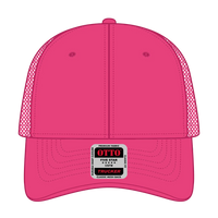 OTTO 83-473 6 Panel Low Profile Mesh Back Trucker Cap - Hot Pink - Hot Pink / 6 1/2’’ - 7 5/8’’