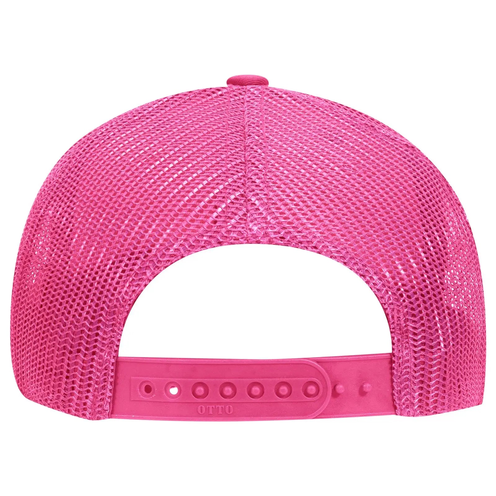 OTTO 83-473 6 Panel Low Profile Mesh Back Trucker Cap - Hot Pink