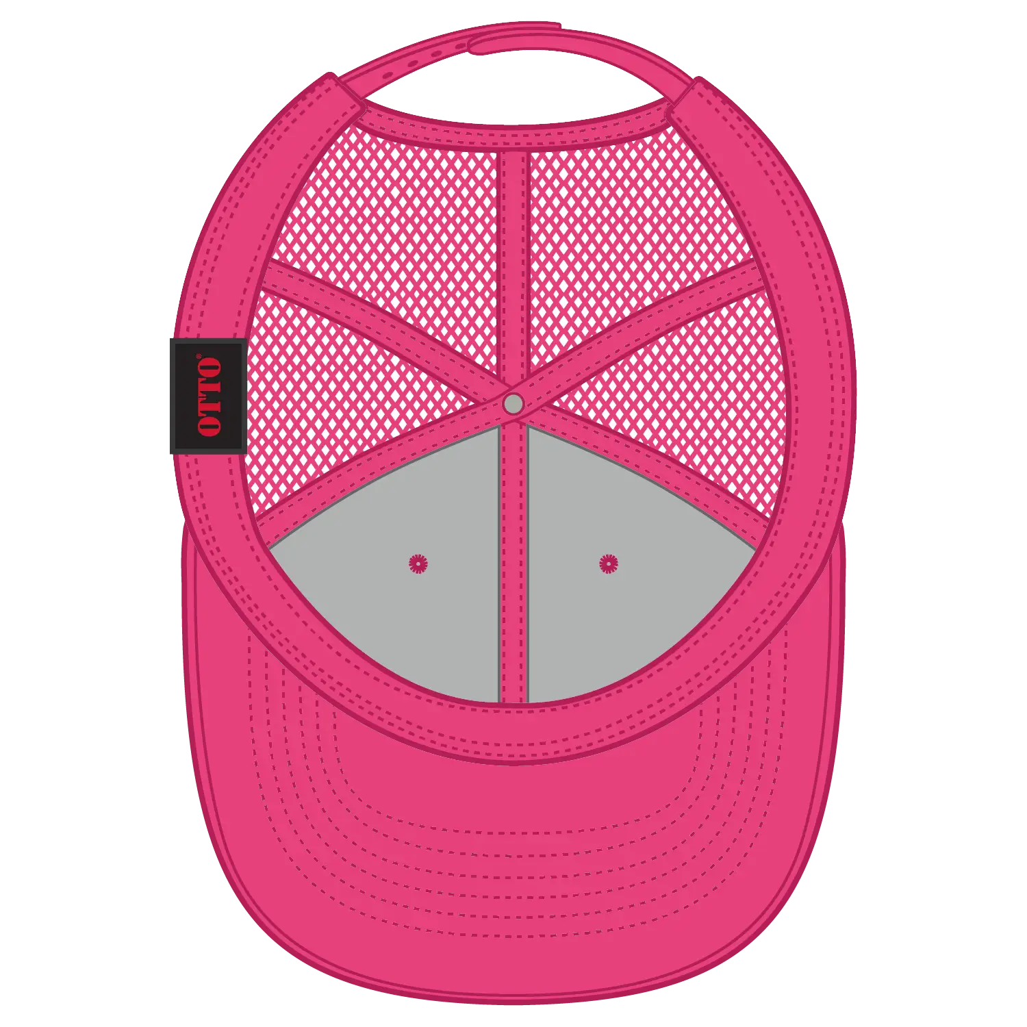 OTTO 83-473 6 Panel Low Profile Mesh Back Trucker Cap - Hot Pink