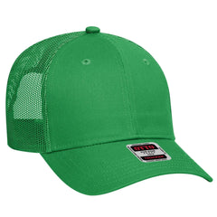 OTTO 83-473 6 Panel Low Profile Mesh Back Trucker Cap - Kelly - Kelly / 6 1/2’’ - 7 5/8’’