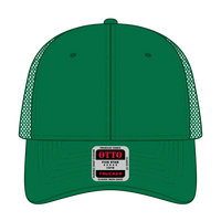 OTTO 83-473 6 Panel Low Profile Mesh Back Trucker Cap - Kelly - Kelly / 6 1/2’’ - 7 5/8’’