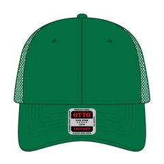 OTTO 83-473 6 Panel Low Profile Mesh Back Trucker Cap - Kelly - Kelly / 6 1/2’’ - 7 5/8’’