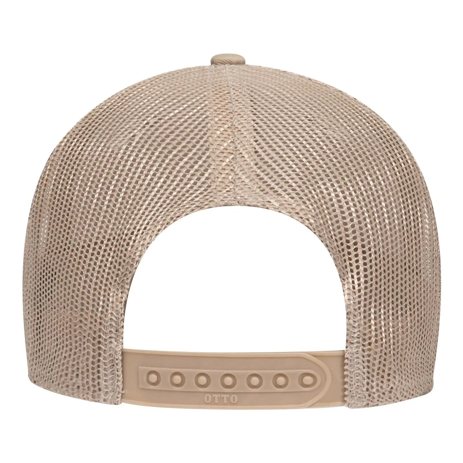 OTTO 83-473 6 Panel Low Profile Mesh Back Trucker Cap - Khaki - Khaki / 6 1/2’’ - 7 5/8’’