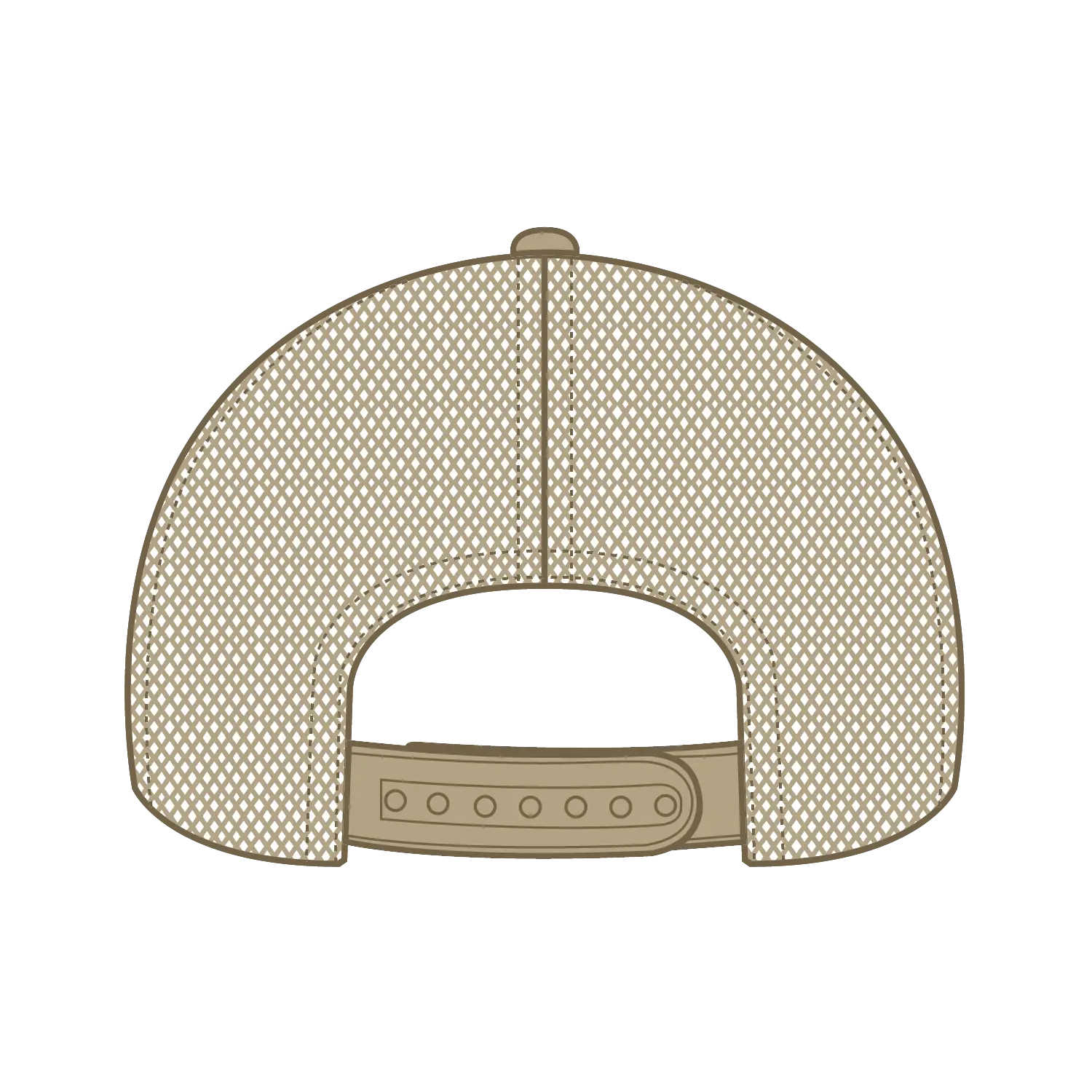 OTTO 83-473 6 Panel Low Profile Mesh Back Trucker Cap - Khaki - Khaki / 6 1/2’’ - 7 5/8’’