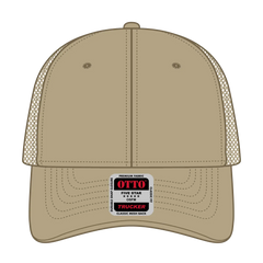 OTTO 83-473 6 Panel Low Profile Mesh Back Trucker Cap - Khaki - Khaki / 6 1/2’’ - 7 5/8’’