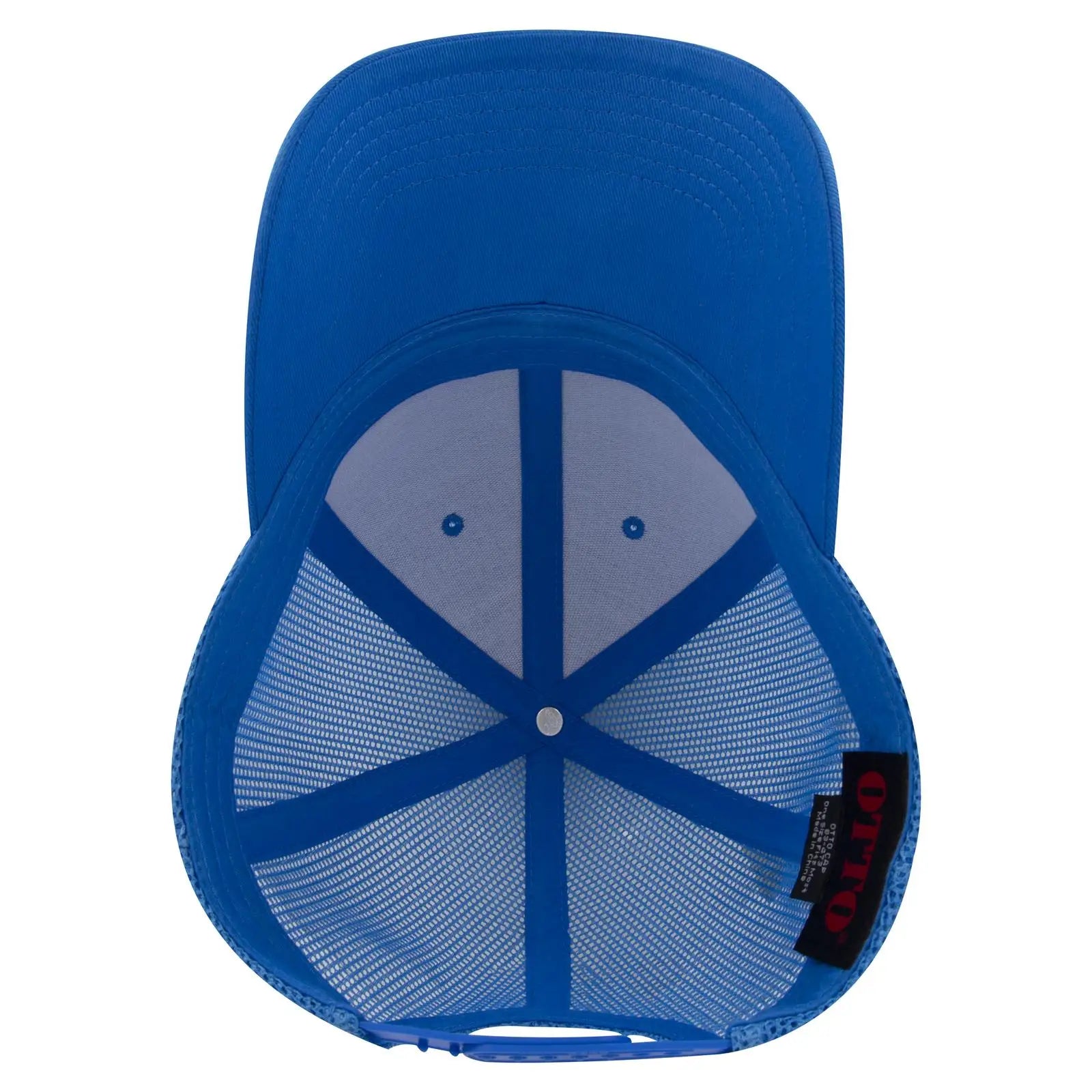 OTTO 83-473 6 Panel Low Profile Mesh Back Trucker Cap - Lake Blue